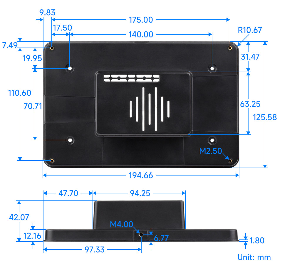 Waveshare PI5-CASE-TD2 Raspberry Pi 5 Kutu 3