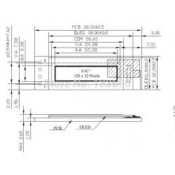 0.91 İnç 128x32 OLED I2C Sarı - 5