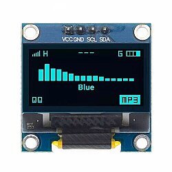 0.96 İnç 128x64 OLED I2C Mavi - 1