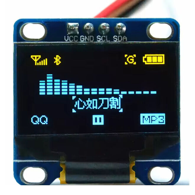 0.96 İnç 128x64 OLED I2C Mavi Sarı - 1