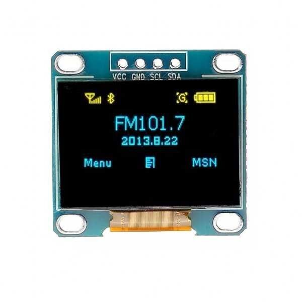 0.96 İnç 128x64 OLED I2C Mavi Sarı - 2