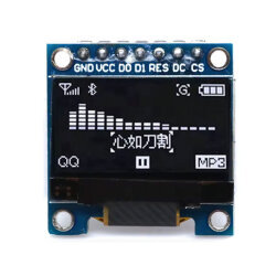 0.96 İnç 128x64 OLED SPI Beyaz - 1