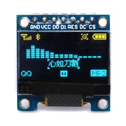 0.96 İnç 128x64 OLED SPI Mavi Sarı - 1