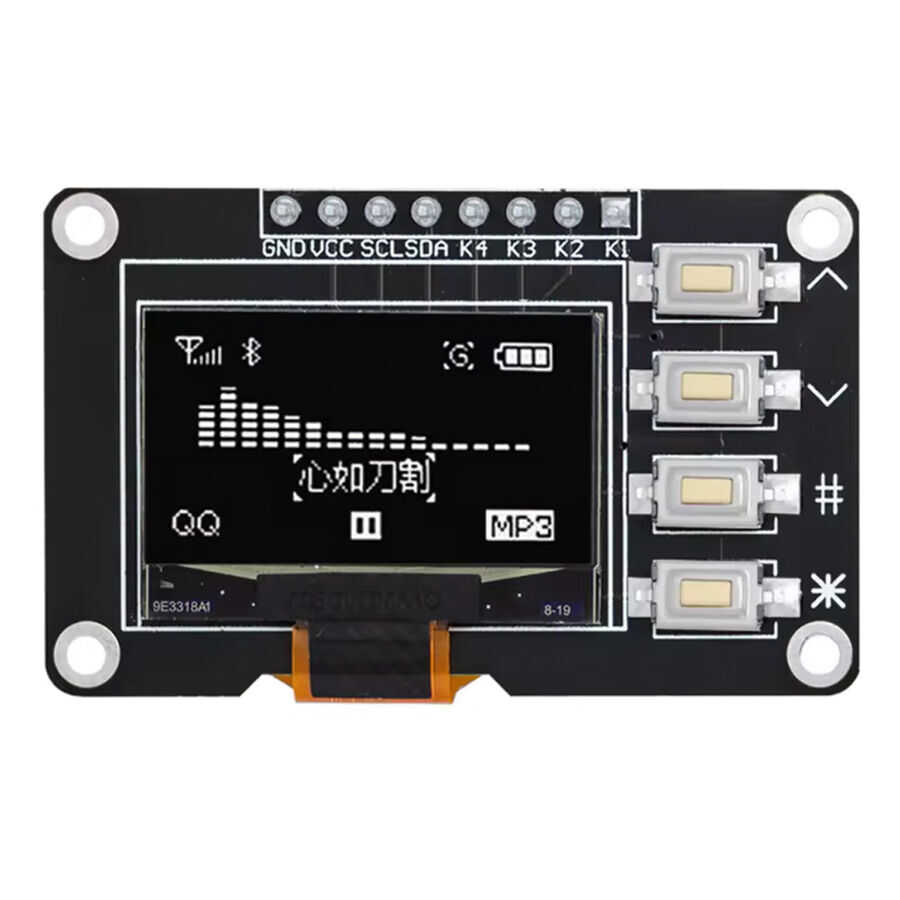 0.96 İnç 128x64 OLED SSD1315 Butonlu Beyaz