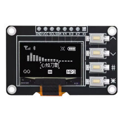 0.96 İnç 128x64 OLED SSD1315 Butonlu Beyaz - 1