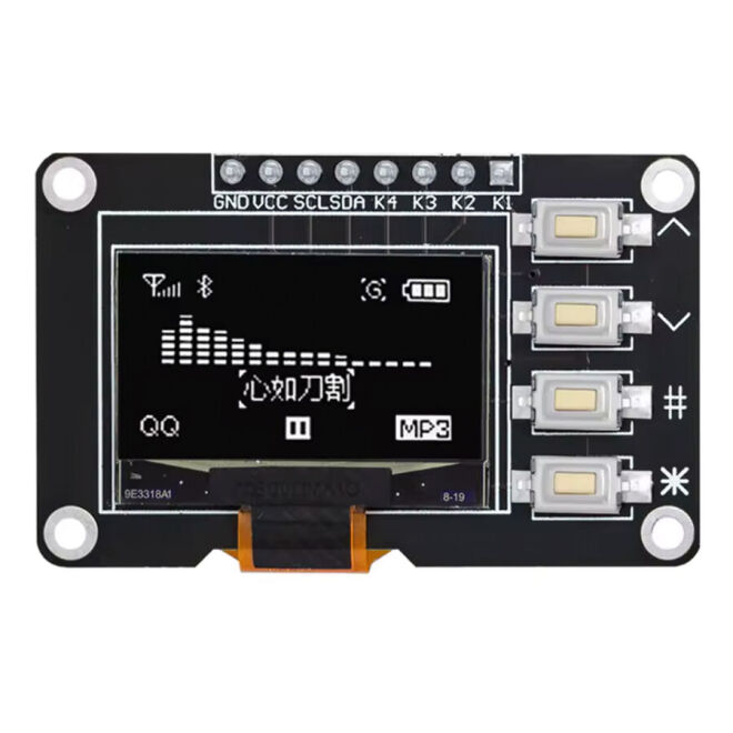 0.96 İnç 128x64 OLED SSD1315 Butonlu Beyaz - 1