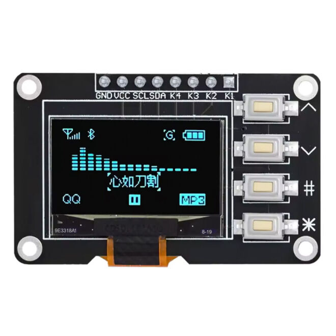0.96 İnç 128x64 OLED SSD1315 Butonlu Mavi - 1