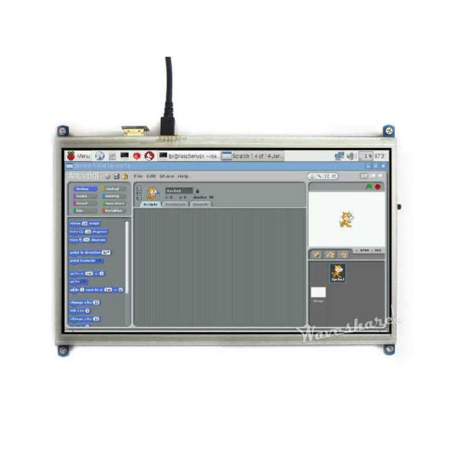 WaveShare 10.1 Inch HDMI Rezistif Dokunmatik LCD Ekran - 1024×600 - 4