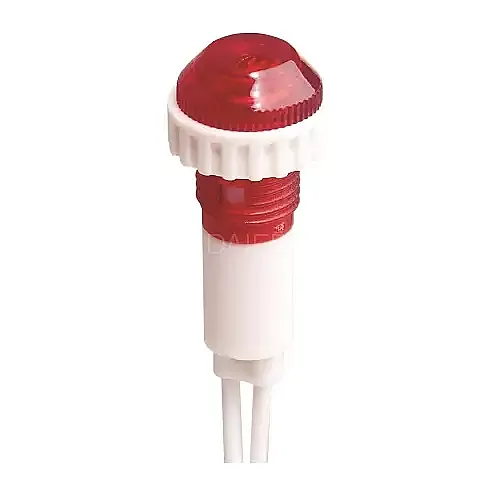 10mm Kablolu Pano Sinyal Lambası Plastik Kırmızı - 1