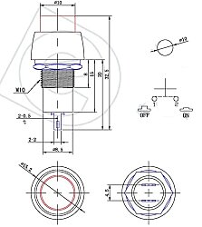 10mm Plastik Basmalı Buton PBS-20B Anlık Siyah - 2