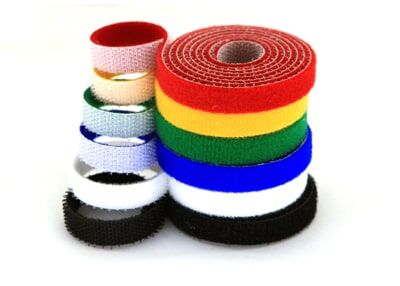 10mm Wide Velcro (loops & hooks integrated) 1 Meter - Red - 2