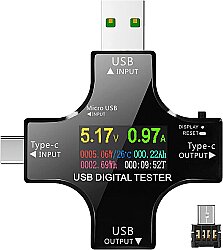 12 in 1 USB ve Type-C Güç Ölçer Test Cihazı - Robotistan