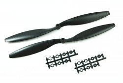 1245 Siyah Plastik CW/CCW Pervane Seti - Robotistan