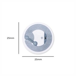 13.56 MHz NFC Tag - ISO14443A, Ntag 213, 25 mm - Pack of 10 - 5