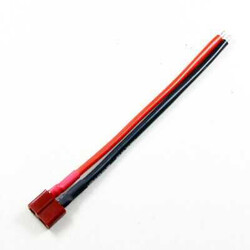 14AWG - T Plug - Deans Dişi - 10 cm Silikon Kablo 