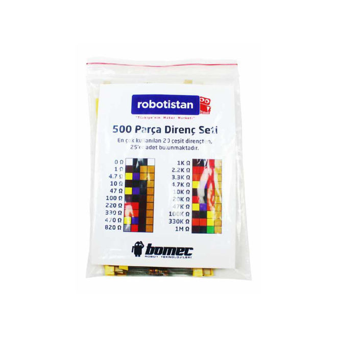 1/4W Resistor Kit (500) - 1