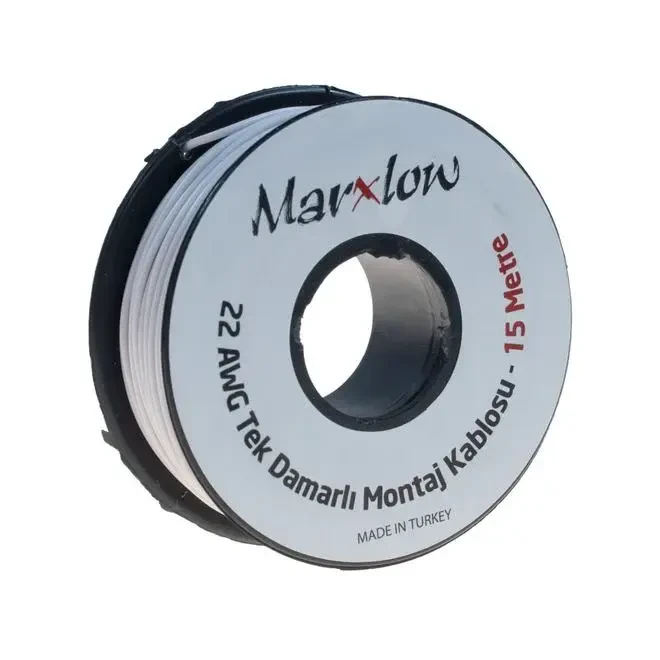 Marxlow 15 Metre Çok Damarlı Montaj Kablosu - Beyaz 
