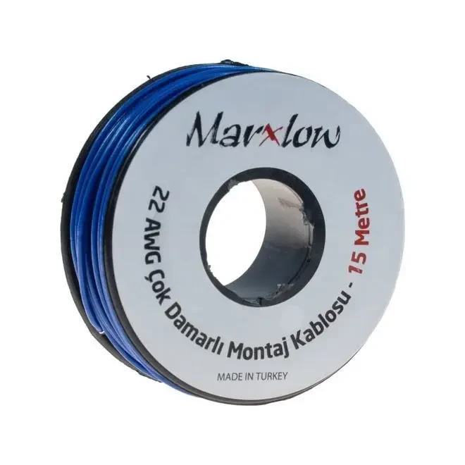 Marxlow 15 Metre Çok Damarlı Montaj Kablosu - Mavi 