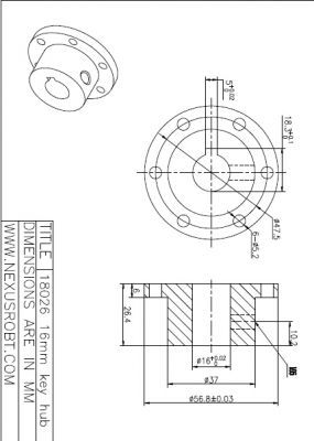 16mm Key Hub 18026 - 5