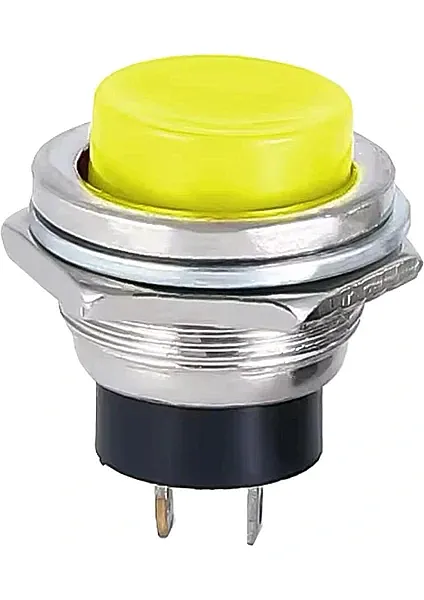 16mm Metal Basmalı Buton Sarı - 1