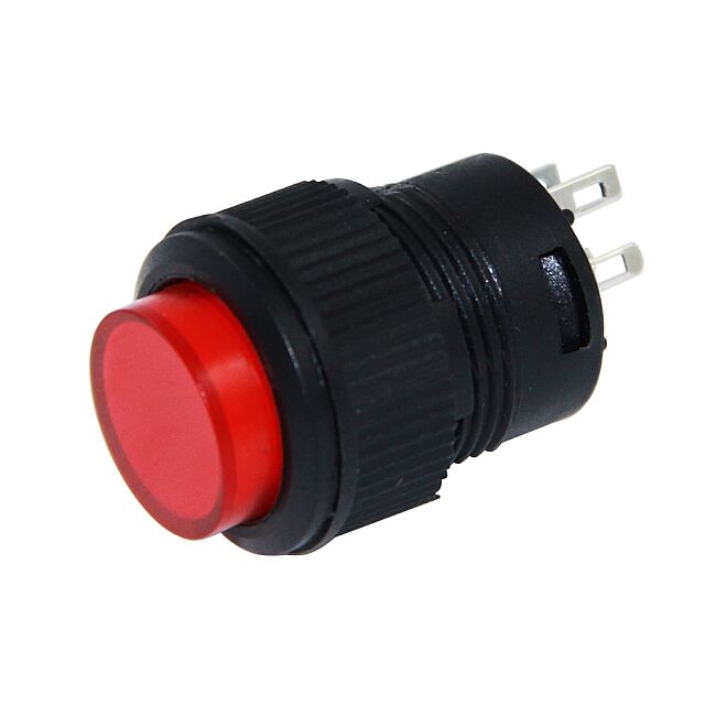 16mm Plastic LED Anlık Basmalı Buton Kırmızı - 1