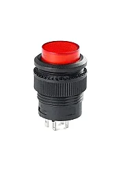 16mm Plastic LED Kalıcı Basmalı Buton Kırmızı ON-OFF - 1
