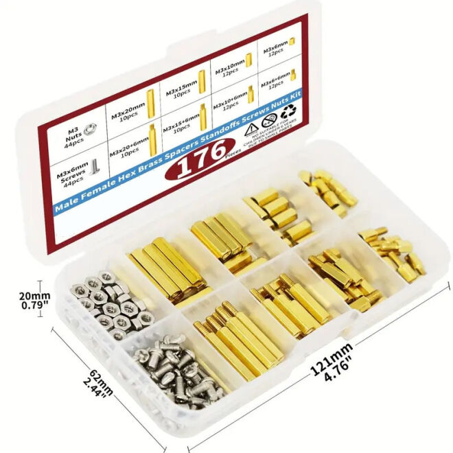 176 Pieces M3 Brass Spacer Bushings - 2