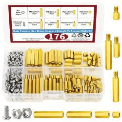 176 Pieces M3 Brass Spacer Bushings - 1
