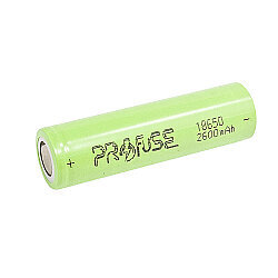 18650 3.7 V 2600mAh Li-ion Şarjlı Pil Kutup Başsız - ProFuse