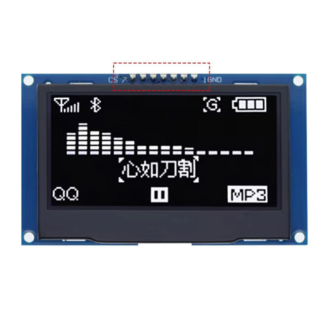 2.42 İnç 128x64 OLED SSD1309 Beyaz - 1