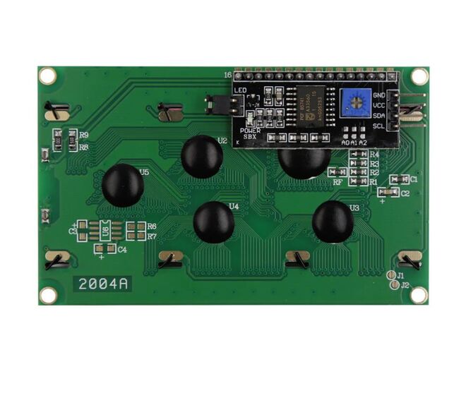 20x4 LCD Display - Blue Display with I2C Solder - 3