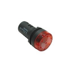 220V 22mm Buzzer Kırmızı LED - 2