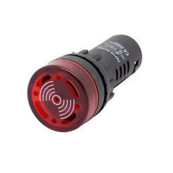220V 22mm Buzzer Kırmızı LED - Robotistan