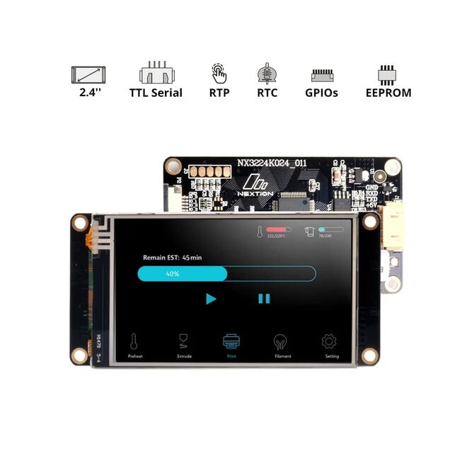 NX3224K024 – 2.4 Inch Nextion HMI Dokunmatik TFT Lcd Ekran + 8 Port GPIO / 16 MB Dahili Hafıza - 4
