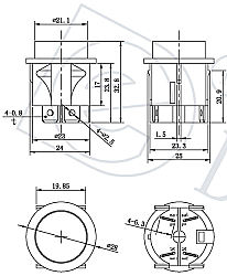 25mm Round Kalıcı Basmalı Buton 4P Kırmızı - 3