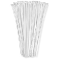 2,5mm Width 20cm Length Cable Tie White - 100 Pieces 