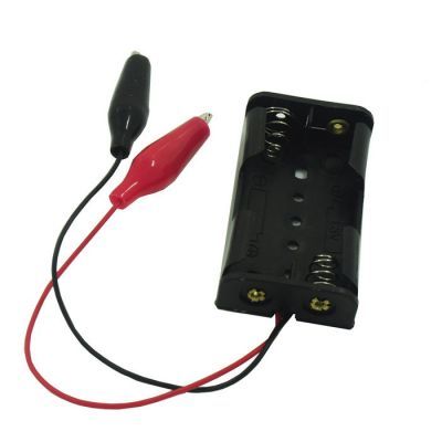 2'li AA Pil Yuvası (Krokodil Kablolu) - Pil Yatağı - 1