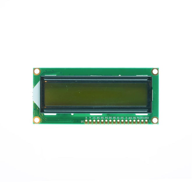 2x16 LCD Screen - Green on Black - 1