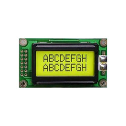 2x8 LCD Screen, Black Over Green - TC0802B-01XA0 