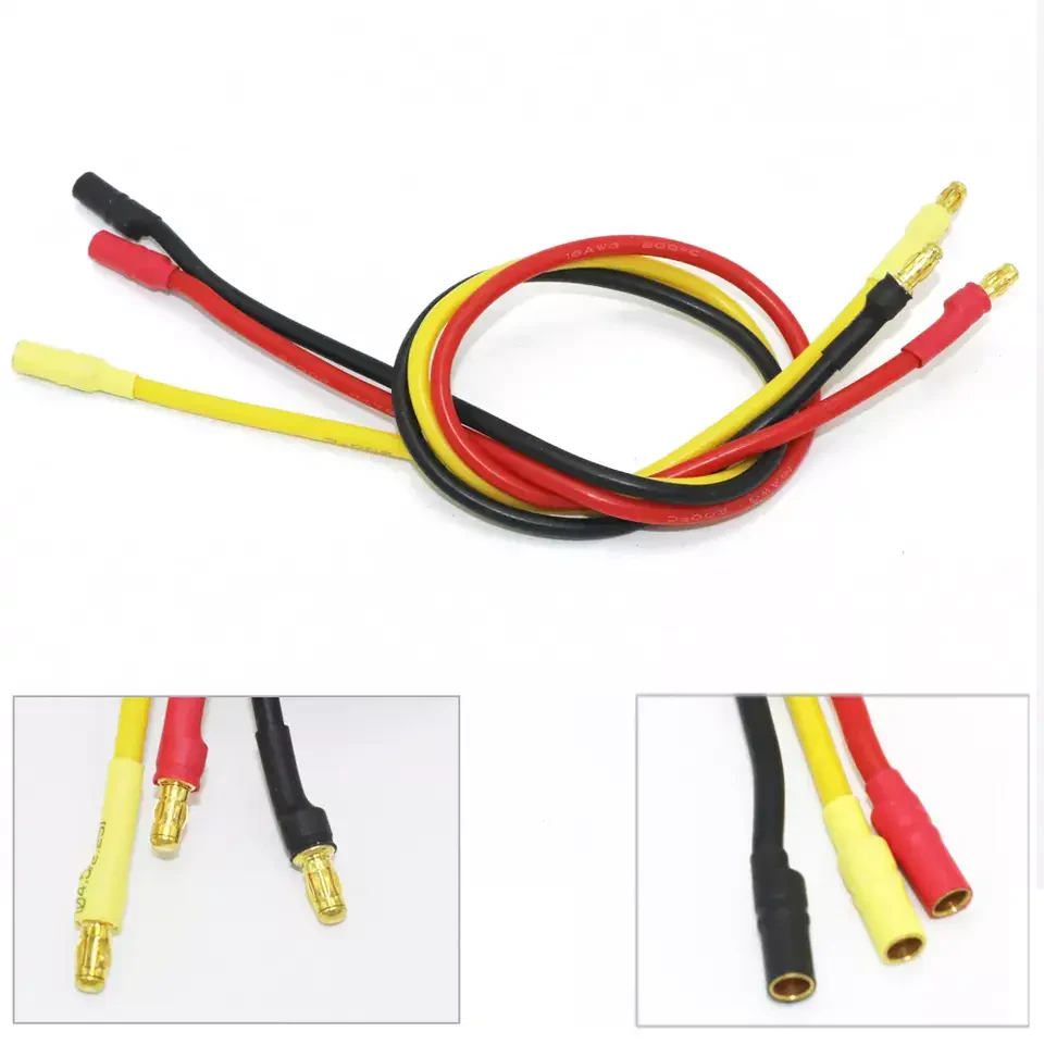 3.5mm Banana Plug Uzatma Kablosu - 30cm 16AWG - Sarı 