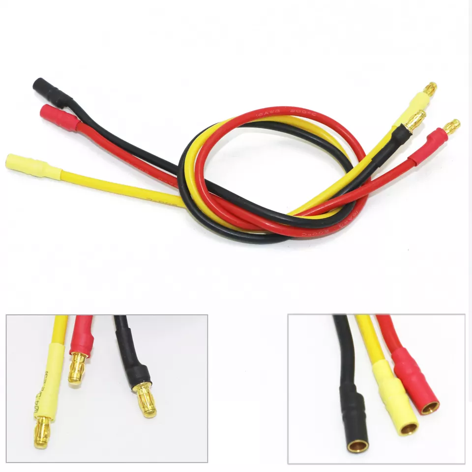 3.5mm Banana Plug Uzatma Kablosu - 30cm 16AWG - Sarı - 1