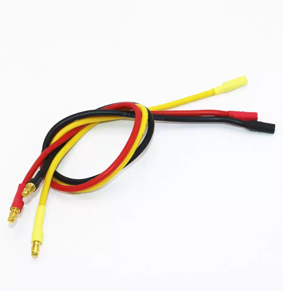 3.5mm Banana Plug Uzatma Kablosu - 30cm 16AWG - Sarı - 3