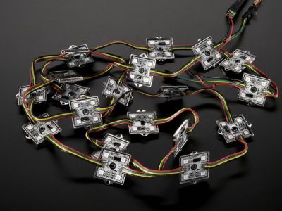 36mm Square 12V Digital RGB LED Pixels (Strand of 20) - WS2801 - 2