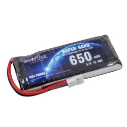 3.7 V 1S Lipo Battery 650 mAh 40C 