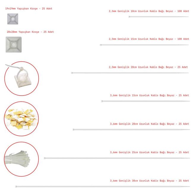 375 Parça Kablo Bağı Ve Kroşe Seti - 1