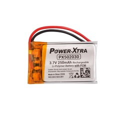 3.7V 250mAh Li-Po Battery (Lithium Polymer Battery) - Without Socket 
