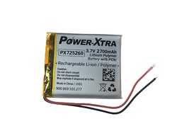 3.7V 2700mAh Li-Po Battery (Lithium Polymer Battery)-Without Socket - Power-Xtra