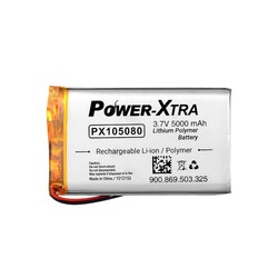 3.7V 5000mAh Li-Po Pil (Lityum Polimer Pil) - Soketsiz - Power-Xtra