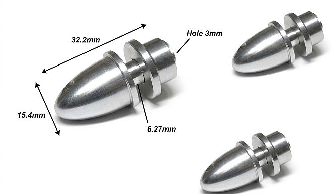 RC Model 3mm Hole Blue Metal Propeller Adapter - 2