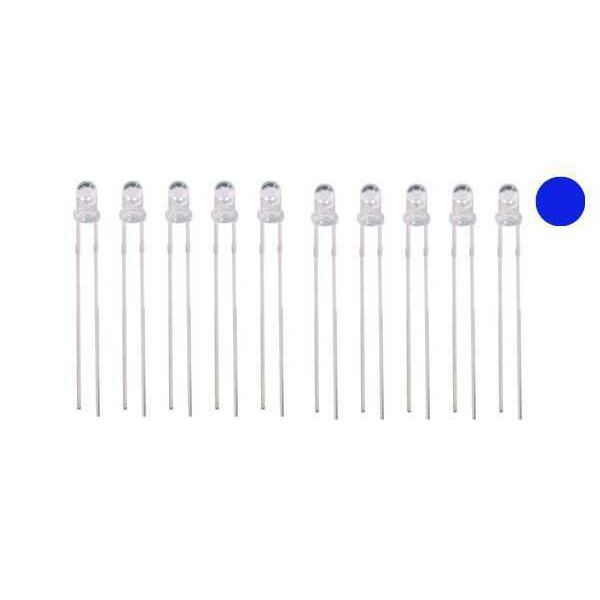 3 mm Şeffaf Mavi Led Paketi - 10 Adet - 1